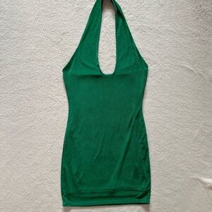 Forever 21 Green halter neck bodycon mini dress (worn once)